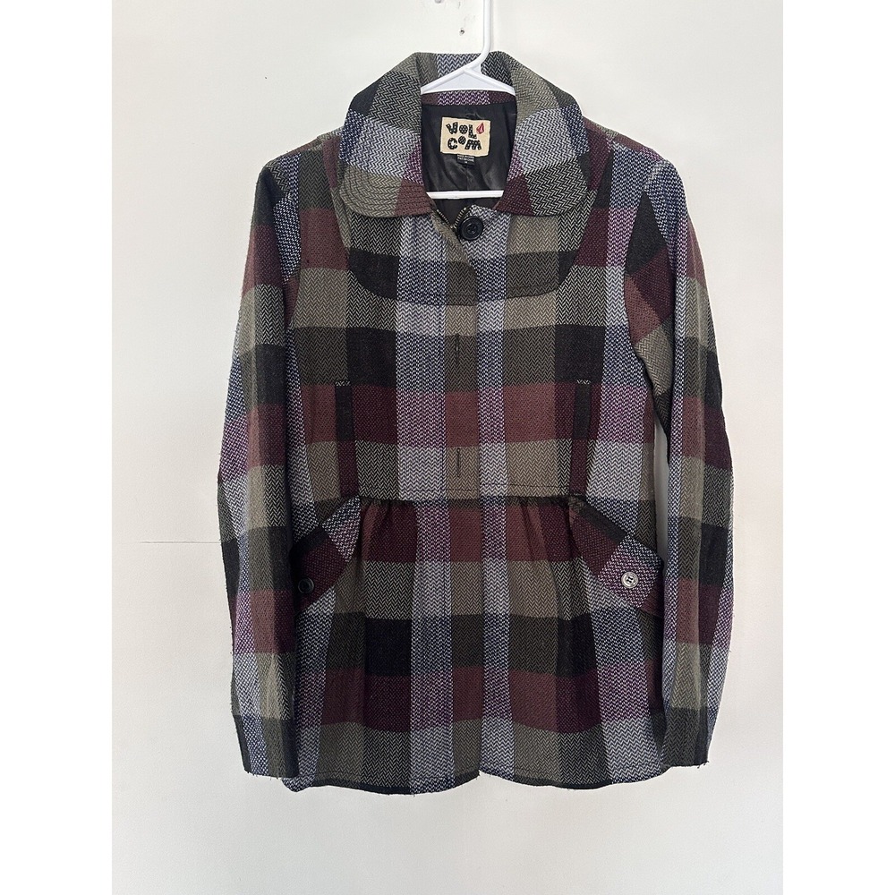 Volcom Plaid to the Bone jacket Peacoat styling medium